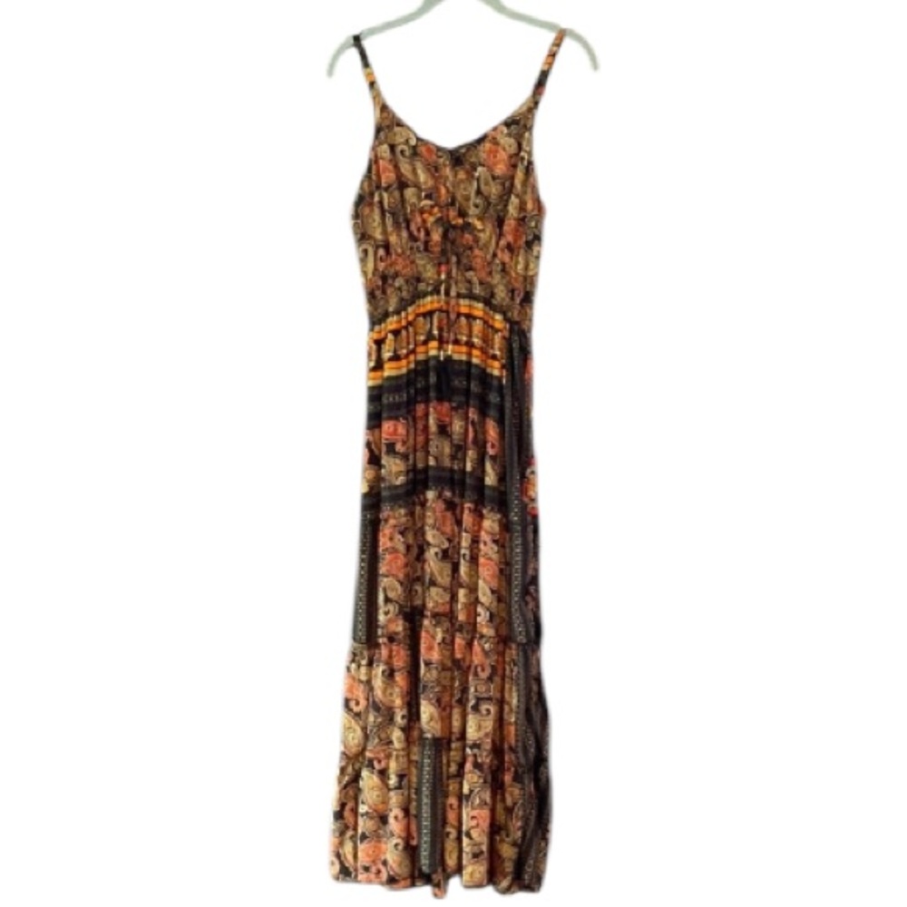 Beautiful ruffle tiered maxi dress sleeveless size medium